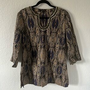 Dana Bachman purple & Tan tunic